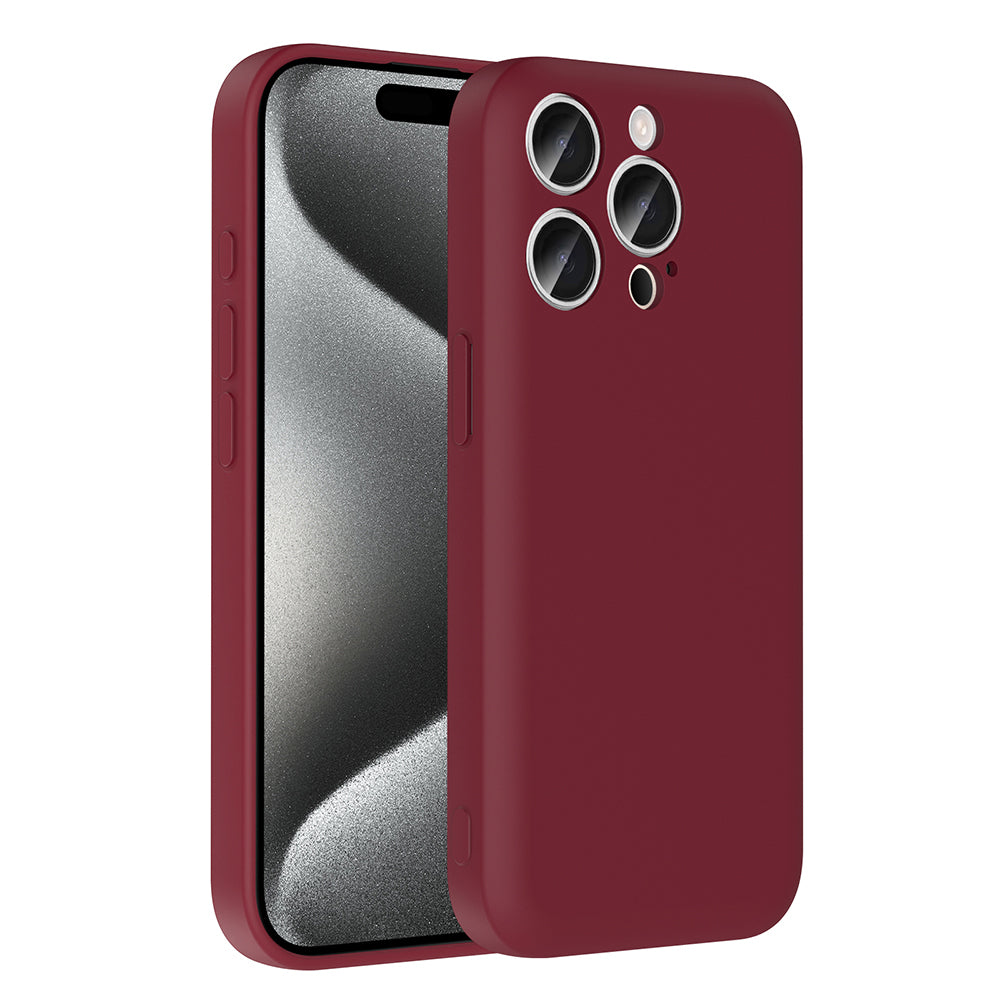 Apple iPhone 15 Pro Kılıf Kamera Korumalı Kartlık Hazneli Zore Vitra Kapak Mürdüm