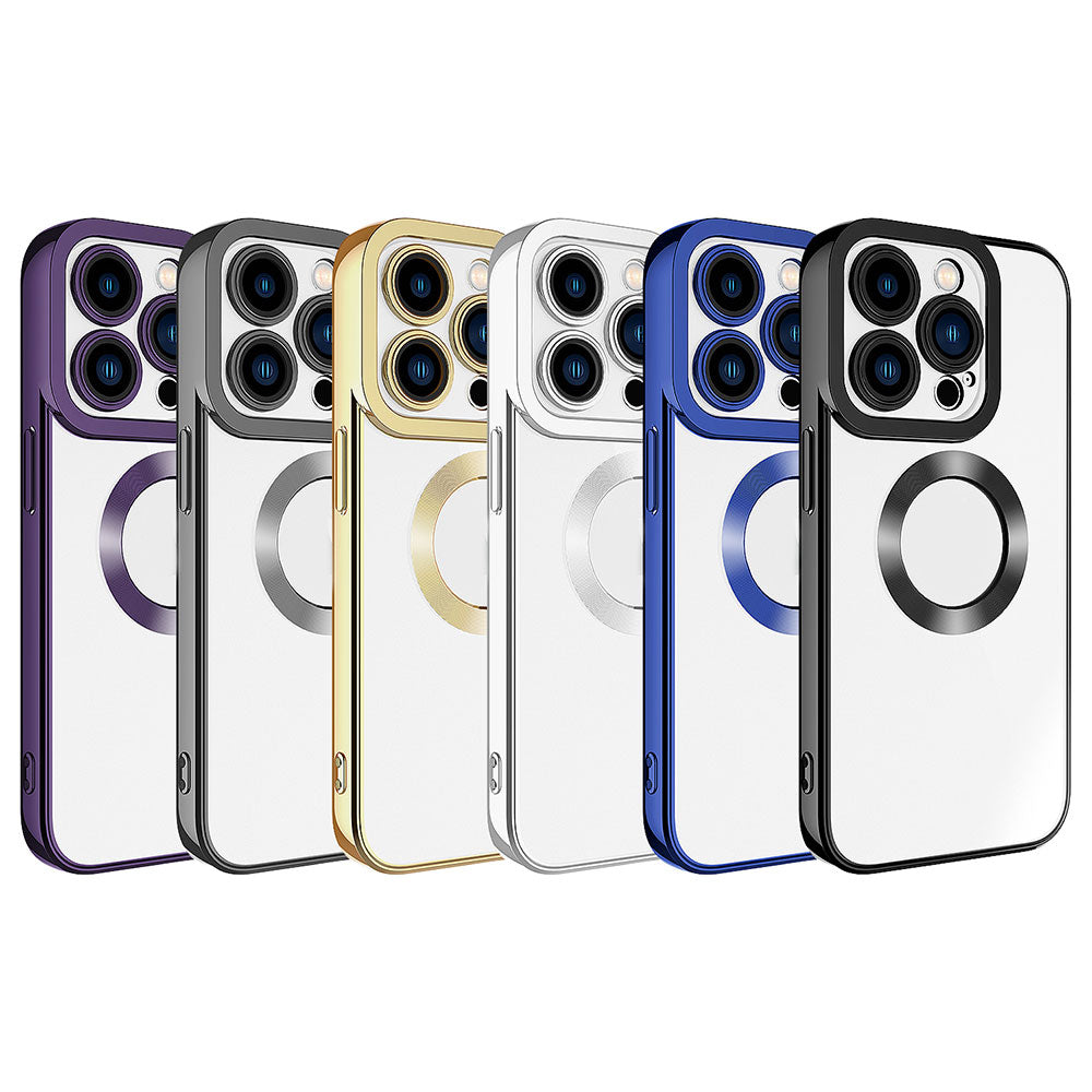 Apple iPhone 15 Pro Kılıf Kamera Korumalı Logo Gösteren Zore Omega Kapak Siyah