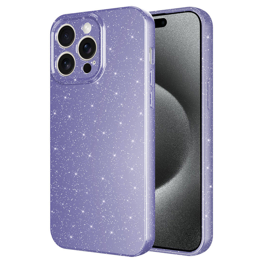 Apple iPhone 15 Pro Kılıf Kamera Korumalı Simli Lüks Zore Koton Kapak Gümüş