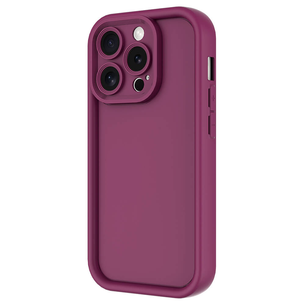 Apple iPhone 15 Pro Kılıf Kamera Korumalı Zore Ananas Kapak Pembe Koyu