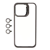 Apple iPhone 15 Pro Kılıf Kamera Lens Korumalı Standlı Zore Klon Lensli Kapak Gri