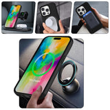 Apple iPhone 15 Pro Kılıf M-safe Şarj Özellikli Standlı Zore Samara Kapak Lila