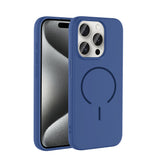 Apple iPhone 15 Pro Kılıf M-safe Şarj Özellikli Zore Meta Kapak Titanyum-Gri