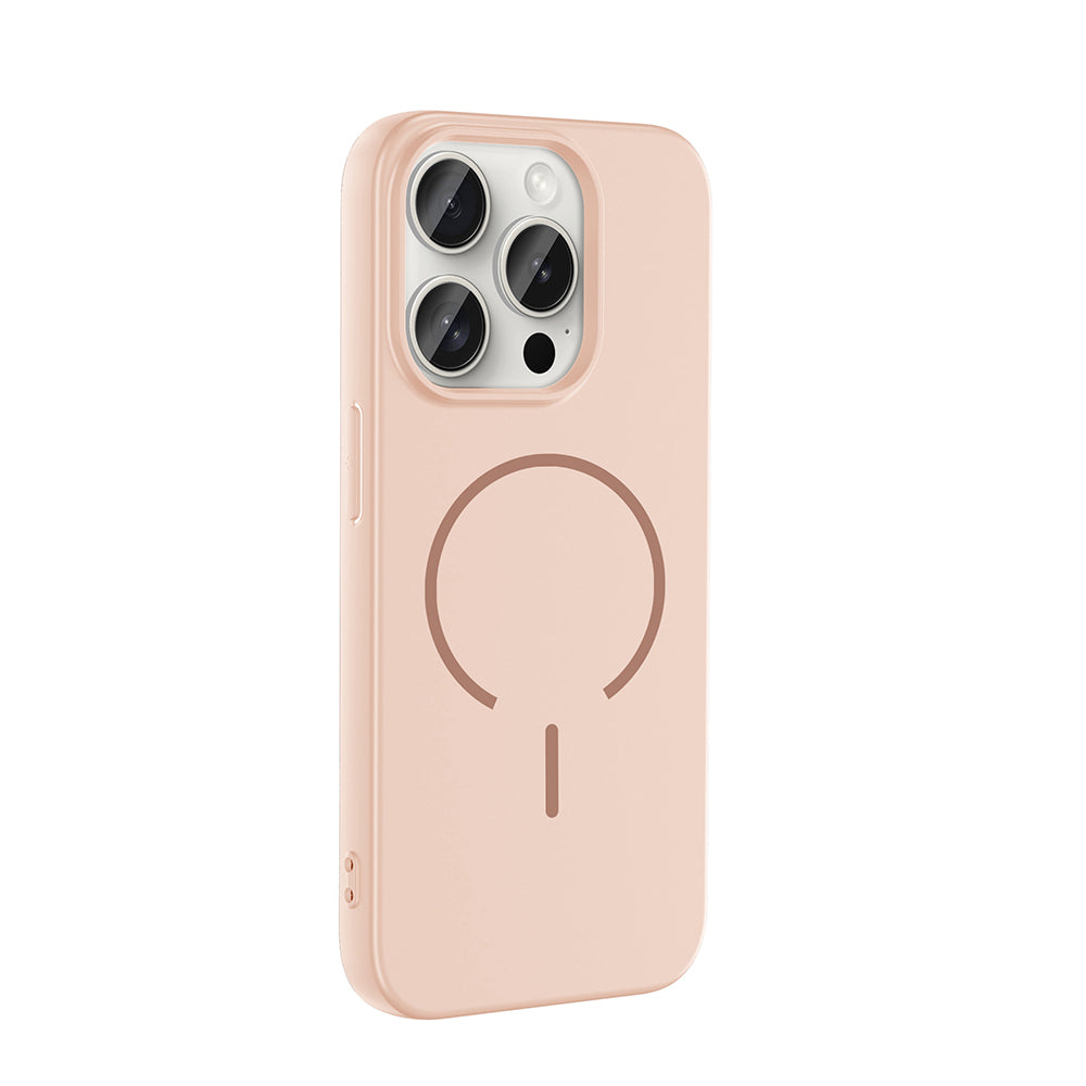 Apple iPhone 15 Pro Kılıf M-safe Şarj Özellikli Zore Meta Kapak Titanyum-Gri