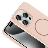 Apple iPhone 15 Pro Kılıf M-safe Şarj Özellikli Zore Meta Kapak Titanyum-Gri