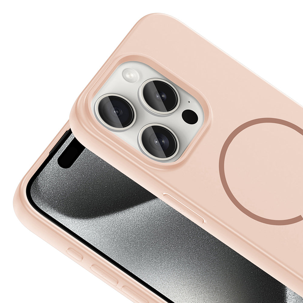Apple iPhone 15 Pro Kılıf M-safe Şarj Özellikli Zore Meta Kapak Lacivert