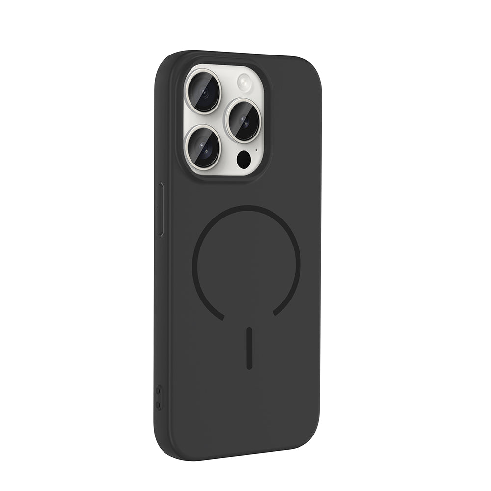 Apple iPhone 15 Pro Kılıf M-safe Şarj Özellikli Zore Meta Kapak Lacivert