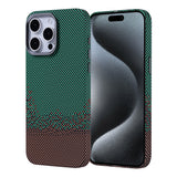 Apple iPhone 15 Pro Kılıf M-safe Şarj Özellikli Karbon Fiber Görünümlü Zore Nekst Kapak Yeşil