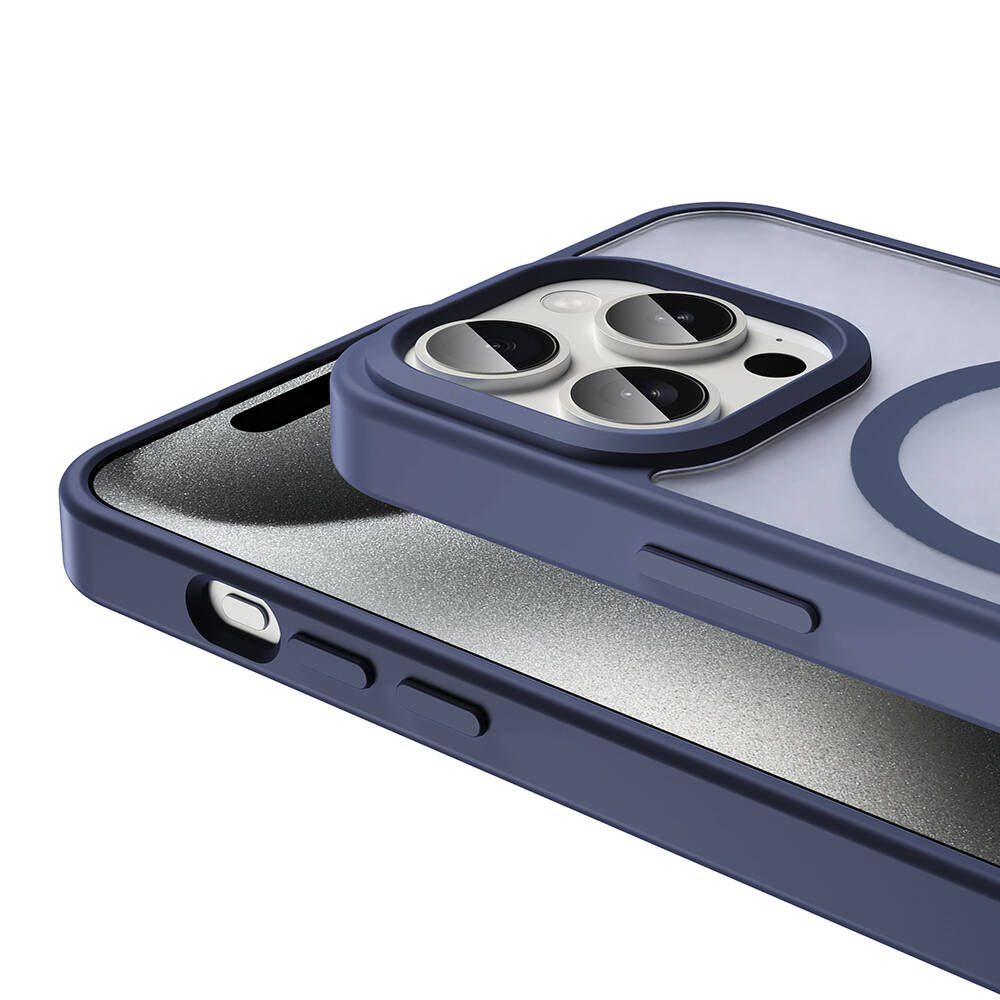 Apple iPhone 15 Pro Kılıf M-safe Şarj Özellikli Mat Arka Yüzey Zore Sio Kapak Siyah