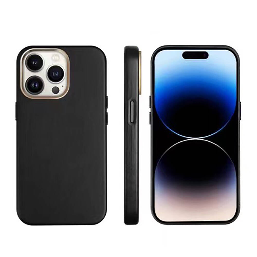 Apple iPhone 15 Pro Kılıf M-safe Şarj Özellikli PU Deri Zore Adora Kapak Siyah