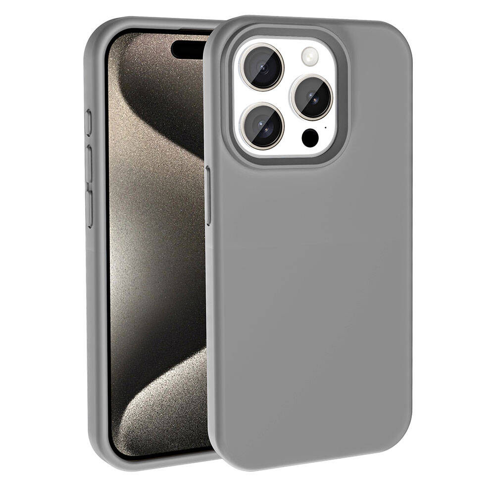 Apple iPhone 15 Pro Kılıf M-safe Şarj Özellikli Sıvı Teknolojili Silinebilir Sert Zore Kivi Kapak Siyah