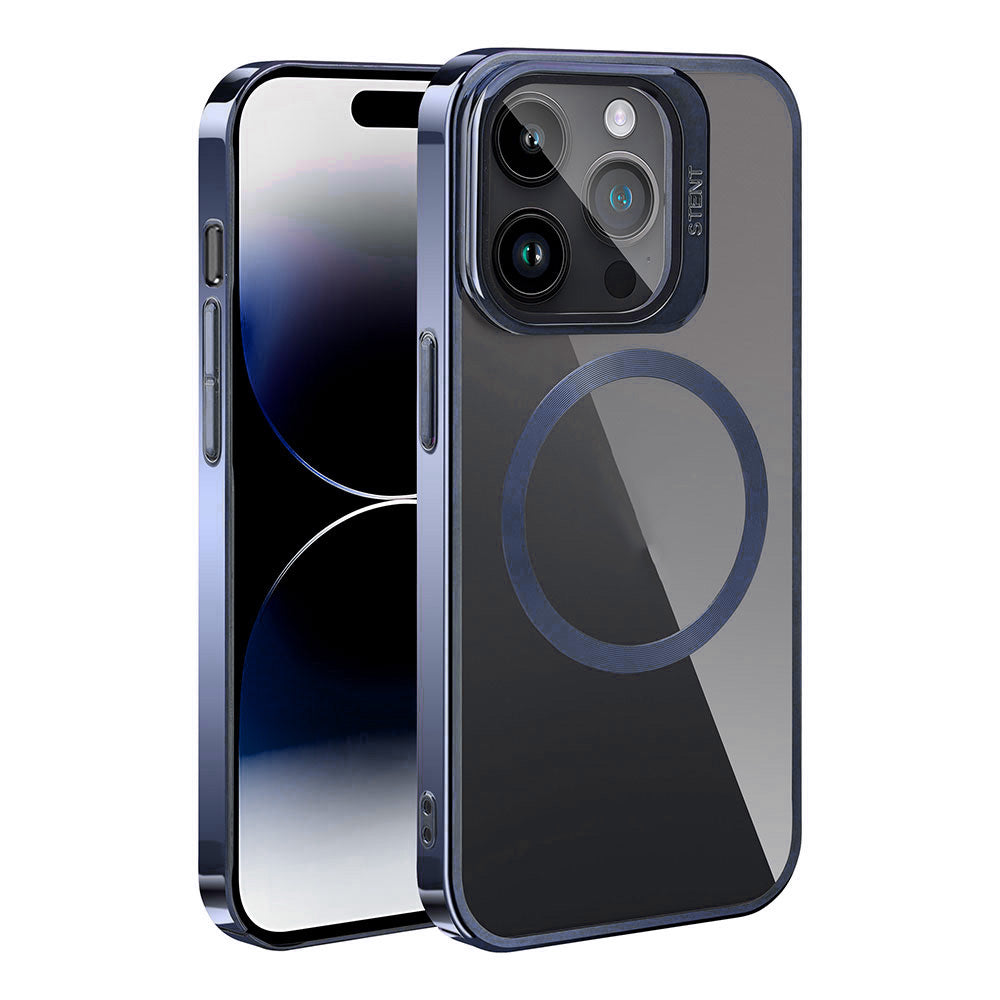 Apple iPhone 15 Pro Kılıf M-safe Şarj Özellikli Standlı Zore Klon Kapak Gümüş