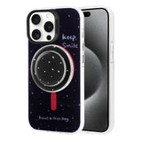 Apple iPhone 15 Pro Kılıf M-safe Şarj Özellikli Tak-Çıkar Pop Soketli Zore Tiktok Kapak Pembe Koyu