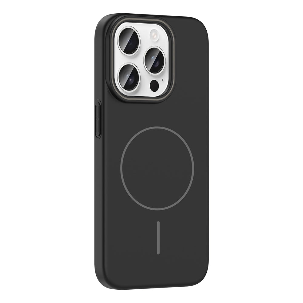 Apple iPhone 15 Pro Kılıf M-safe Şarj Özellikli Zore Ruby Sert Kapak Siyah