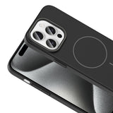 Apple iPhone 15 Pro Kılıf M-safe Şarj Özellikli Zore Ruby Sert Kapak Desert Titanyum