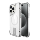 Apple iPhone 15 Pro Kılıf M-safe Şarj Özellikli Zore T-Max Standlı Kapak Renksiz
