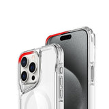 Apple iPhone 15 Pro Kılıf M-safe Şarj Özellikli Zore T-Max Standlı Kapak Renksiz