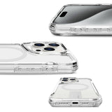 Apple iPhone 15 Pro Kılıf M-safe Şarj Özellikli Zore T-Max Standlı Kapak Renksiz