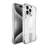 Apple iPhone 15 Pro Kılıf M-safe Şarj Özellikli Zore T-Max Standlı Kapak Renksiz
