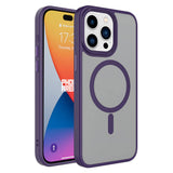 Apple iPhone 15 Pro Kılıf Mat Arka Yüzey Wireless Şarj Özellikli Zore Flet M-safe Kapak Beyaz
