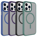 Apple iPhone 15 Pro Kılıf Mat Arka Yüzey Wireless Şarj Özellikli Zore Flet M-safe Kapak Yeşil