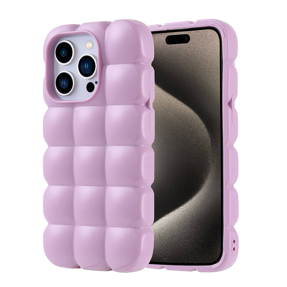 Apple iPhone 15 Pro Kılıf Parlak Esnek Silikon Zore Dom Dom Kapak Beyaz
