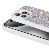 Apple iPhone 15 Pro Kılıf Parlak Taşlı Tasarım Zore Linea Diamond Kapak Mavi Açık