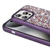 Apple iPhone 15 Pro Kılıf Parlak Taşlı Tasarım Zore Linea Diamond Kapak Lacivert