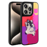 Apple iPhone 15 Pro Kılıf Parlayan Kabartmalı İkonik Figürlü Zore Amas Silikon Kapak Mor