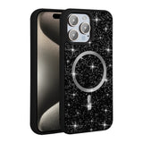 Apple iPhone 15 Pro Kılıf Pırlanta Tasarımlı M-safe Şarj Özellikli Zore Mozaik Silikon Kapak Desert Titanyum