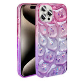 Apple iPhone 15 Pro Kılıf Simli 3D Desenli Zore Hacar Kapak Pembe-Mavi
