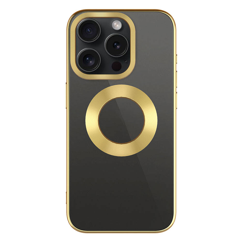Apple iPhone 15 Pro Kılıf Tek Kamera Çerçeveli Logo Gösteren Zore Omega Kapak Derin Mor