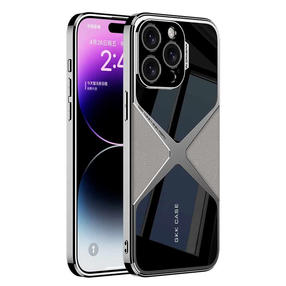 Apple iPhone 15 Pro Kılıf Ultra İnce Kamera Korumalı PC + Deri Arka Yüzey Zore X-Pro Kapak Siyah