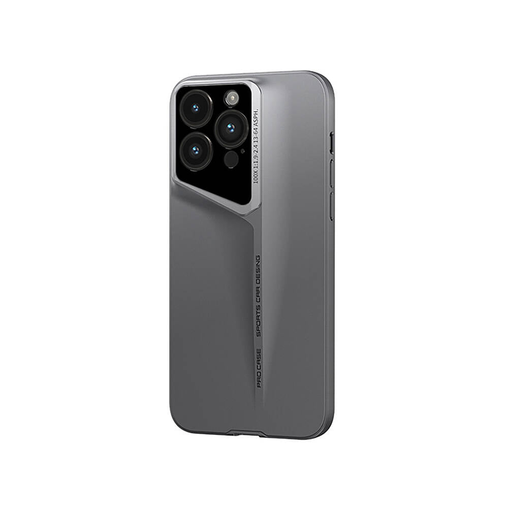 Apple iPhone 15 Pro Kılıf Ultra İnce Kamera Korumalı Sert Rubber Zore Procase Kapak Titanyum-Gri