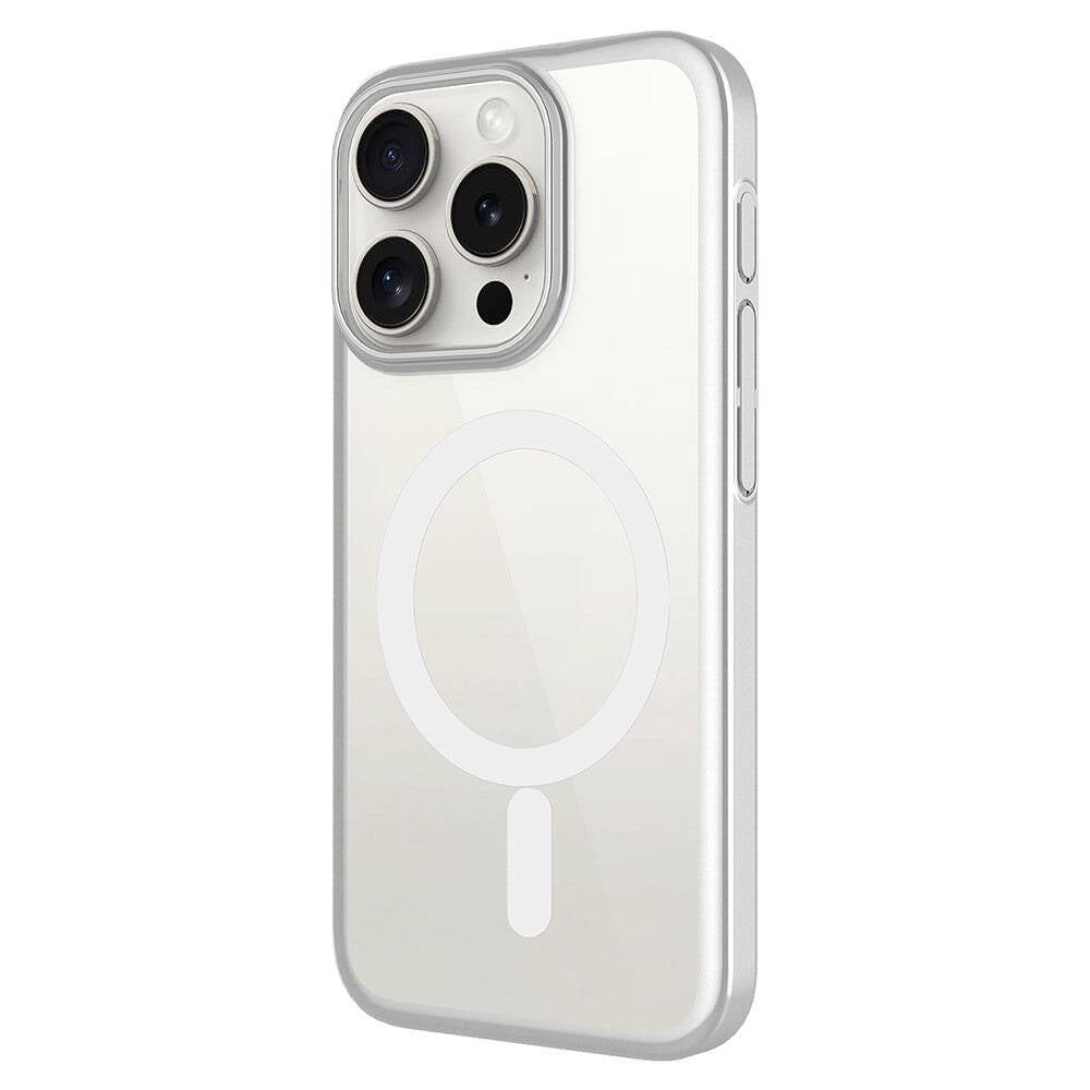 Apple iPhone 15 Pro Kılıf Wireless Şarj Özellikli Sert PC Zore Mat Riksos M-safe Kapak Siyah