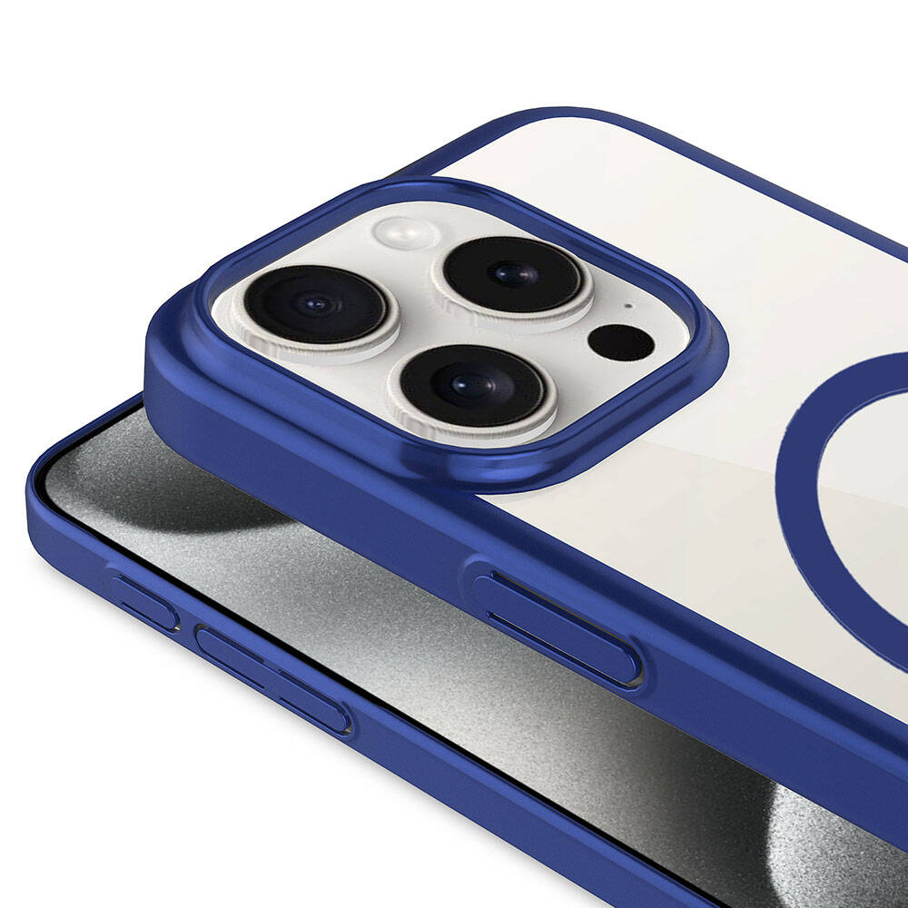 Apple iPhone 15 Pro Kılıf Wireless Şarj Özellikli Sert PC Zore Mat Riksos M-safe Kapak Siyah