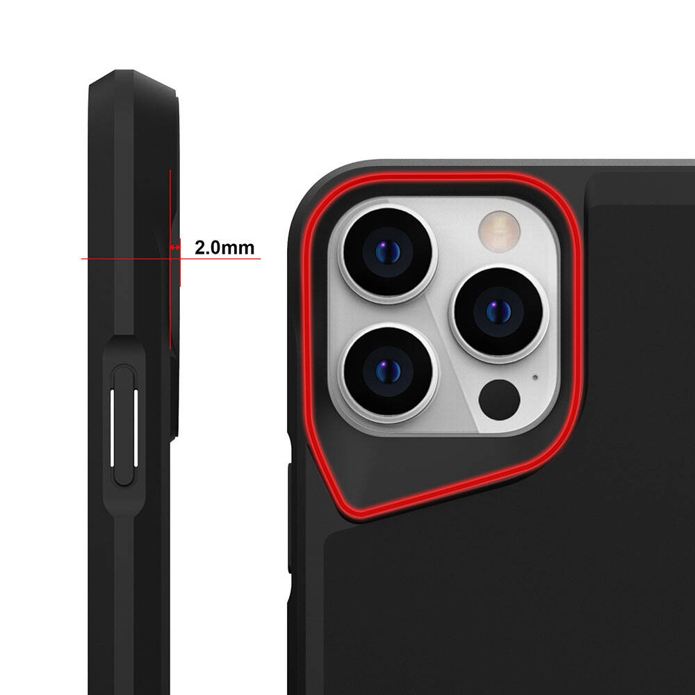Apple iPhone 15 Pro Kılıf Zore Airbag Kenarlı T-Max Mat Standlı Kapak Lacivert