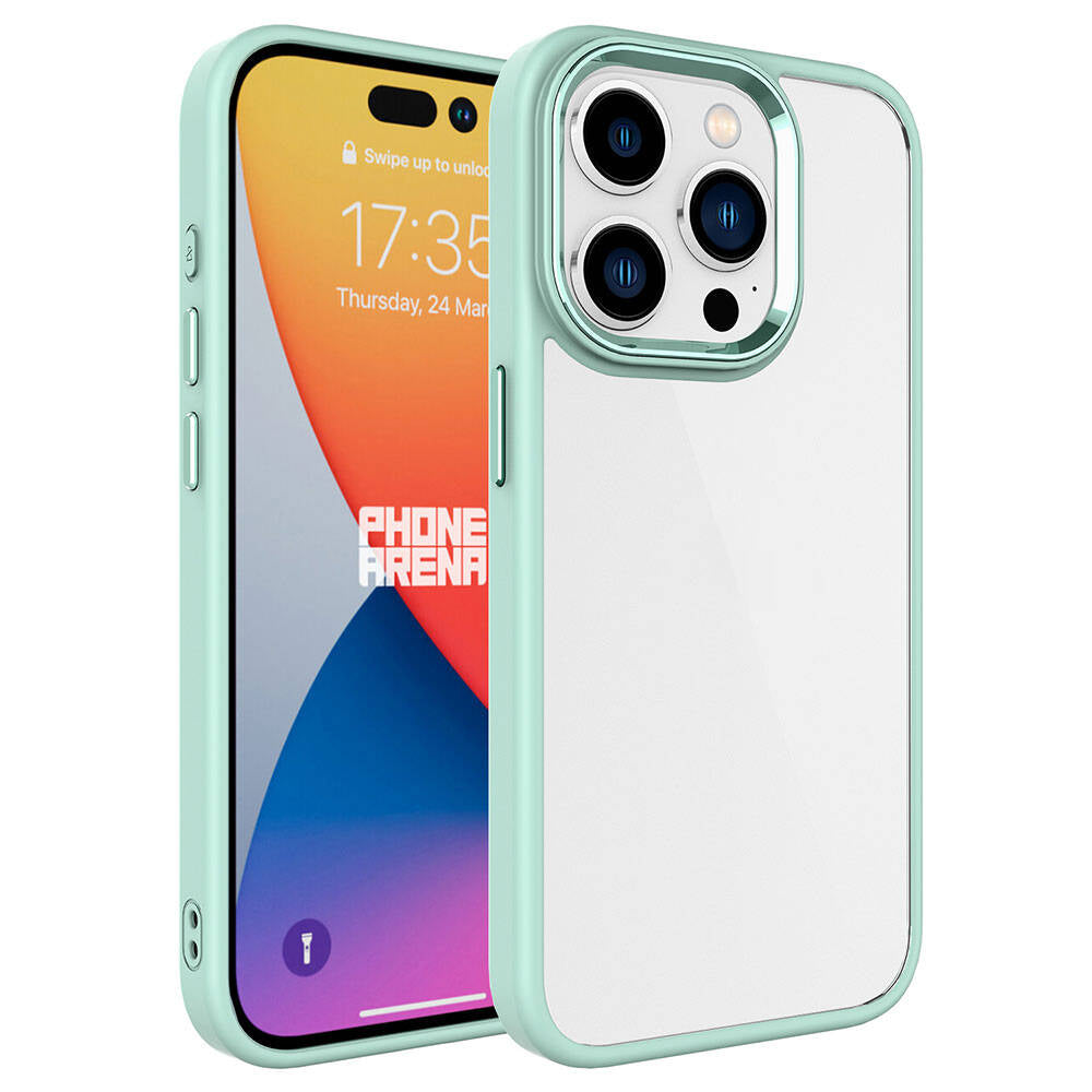 Apple iPhone 15 Pro Kılıf Zore Krom Kapak Koyu Yeşil