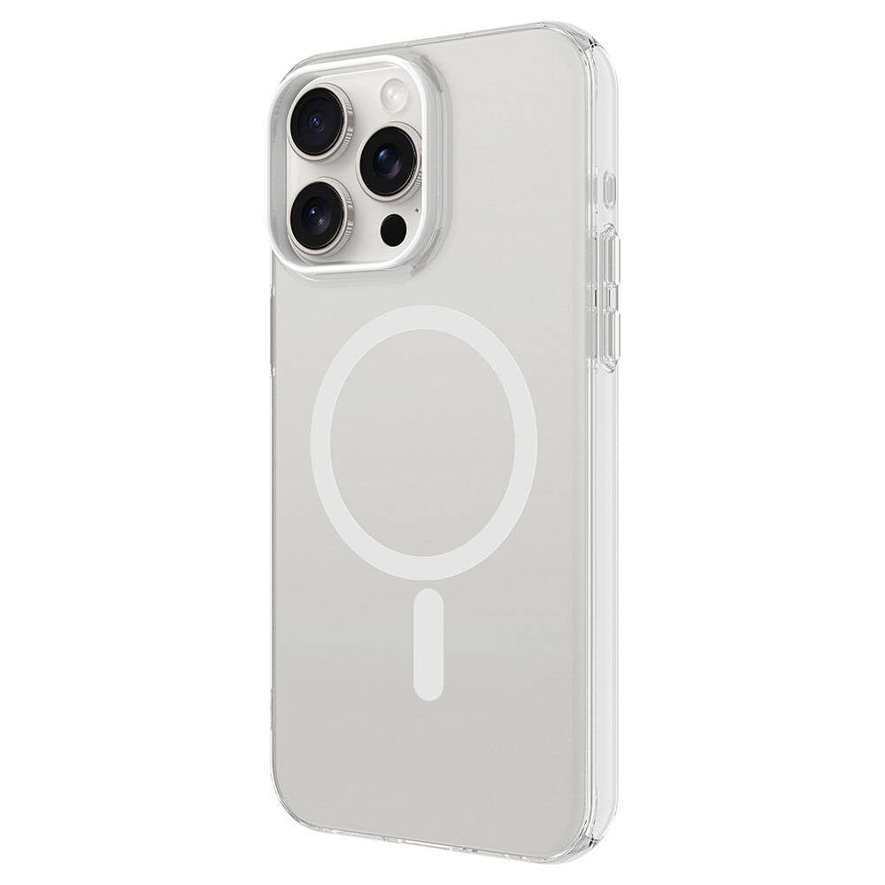 Apple iPhone 15 Pro Kılıf Zore M-safe Şarj Özellikli Buzlu Transparan C-Pro Sert Kapak Derin Mor