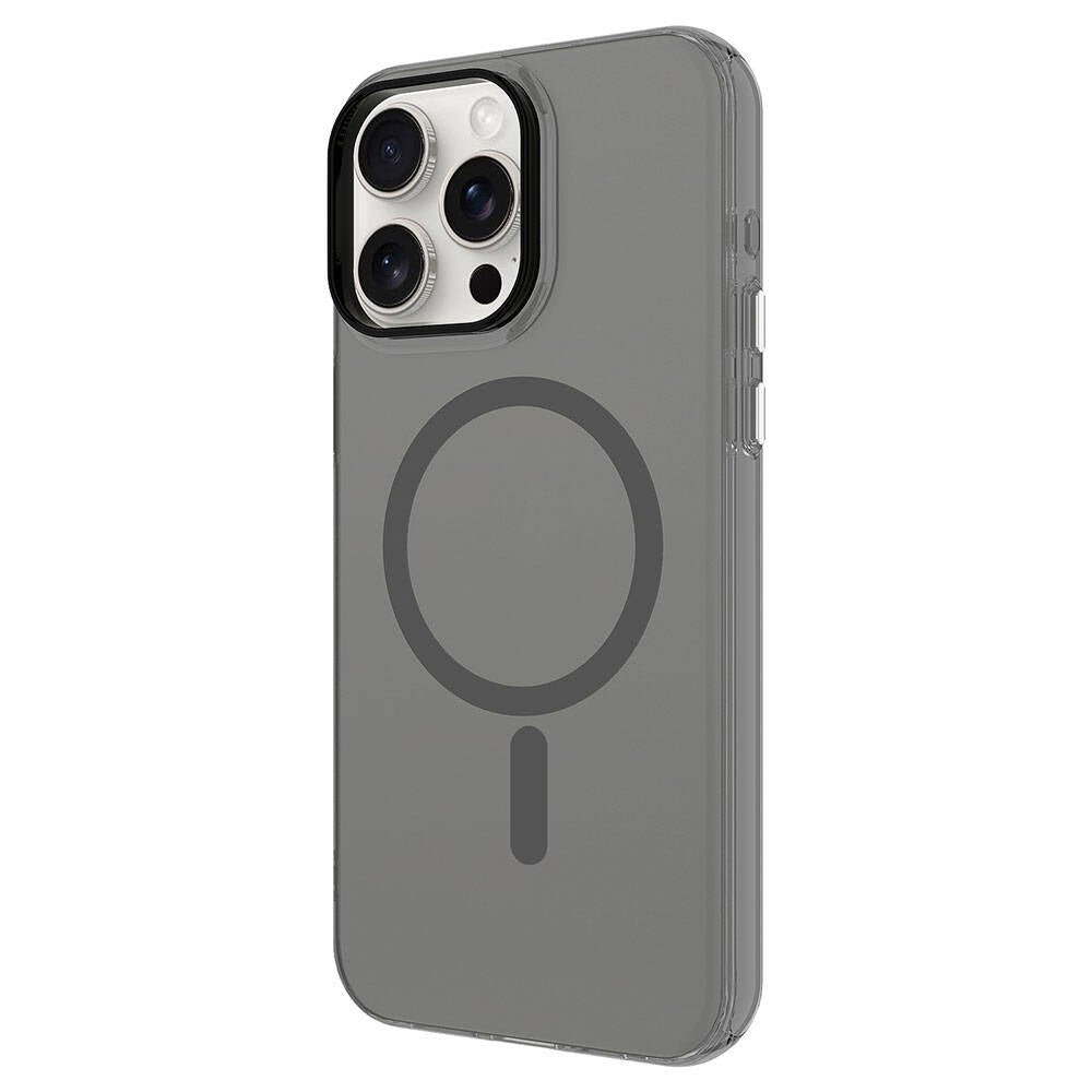 Apple iPhone 15 Pro Kılıf Zore M-safe Şarj Özellikli Buzlu Transparan C-Pro Sert Kapak Turuncu