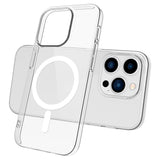 Apple iPhone 15 Pro Kılıf Zore M-safe Şarj Özellikli Şeffaf Tek Kamera Çerçeveli Porto Kapak Renksiz