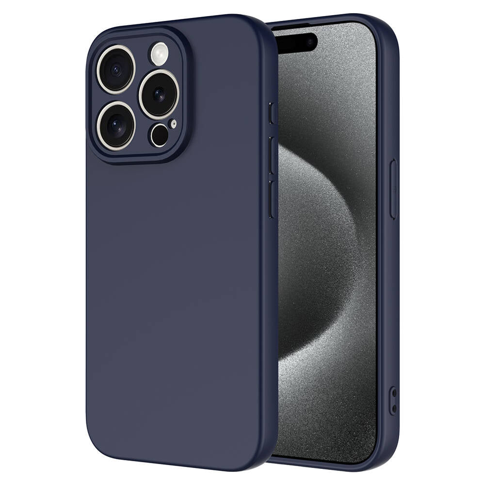 Apple iPhone 15 Pro Kılıf Zore Mara Lansman Kapak Lacivert