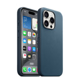 Apple iPhone 15 Pro Kılıf Zore M-safe Şarj Özellikli Mikro Fiber Optimal Kapak Mavi