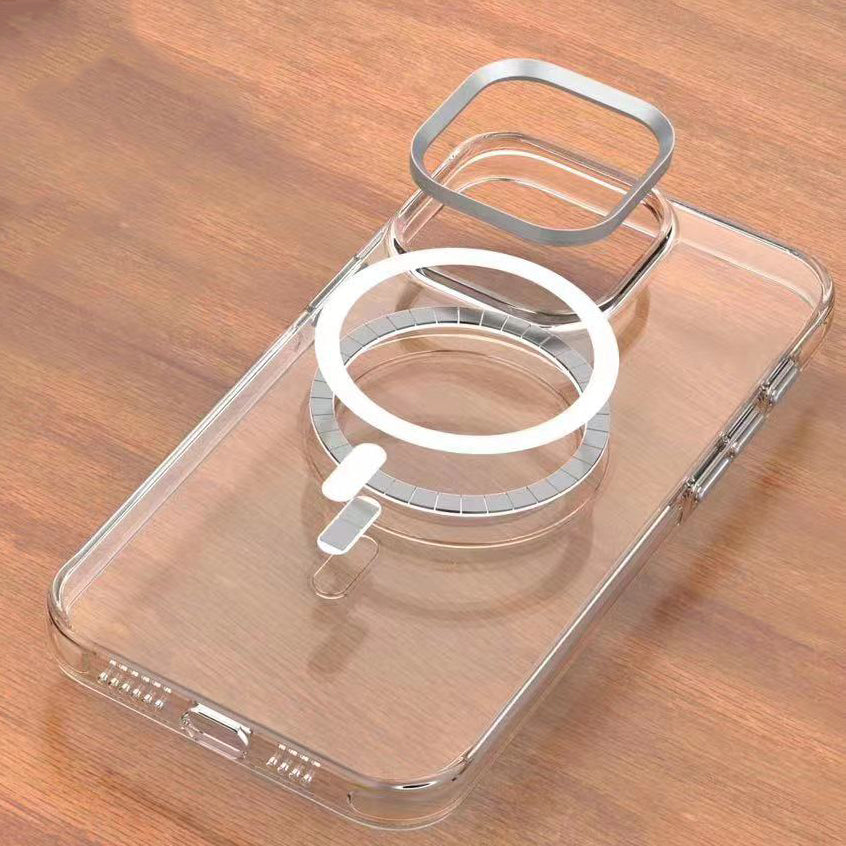 Apple iPhone 15 Pro Kılıf Zore Wireless Şarj Özellikli Şeffaf Efsane Kapak Renksiz