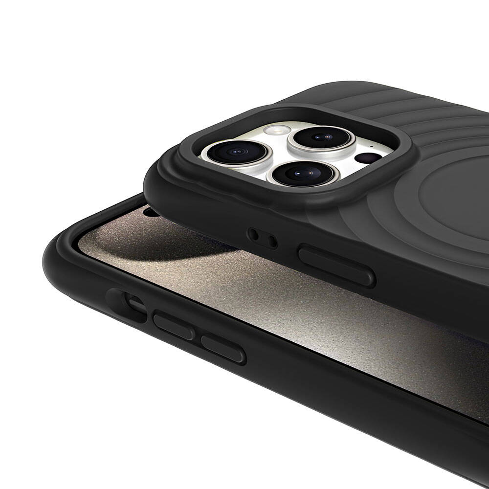 Apple iPhone 15 Pro M-safe Şarj Özellikli Airbagli Mat Görünümlü Zore Hepi Kapak Mavi Açık