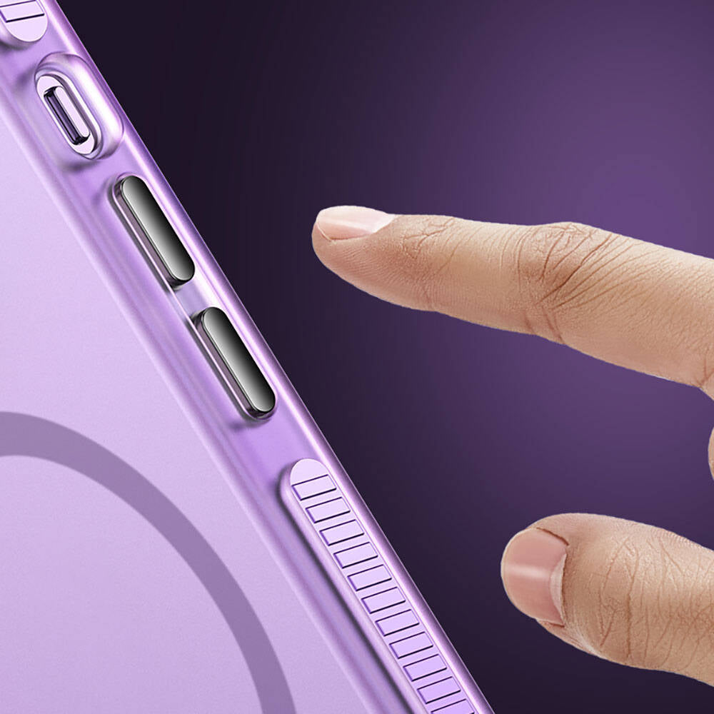 Apple iPhone 15 Pro Max Kılıf Airbagli M-safe Wireless Şarj Özellikli Lens Koruyuculu Zore Klaptika Kapak Siyah
