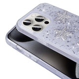 Apple iPhone 15 Pro Max Kılıf Airbagli Simli Arka Yüzey Zore Işıltı Silikon Kapak Pembe