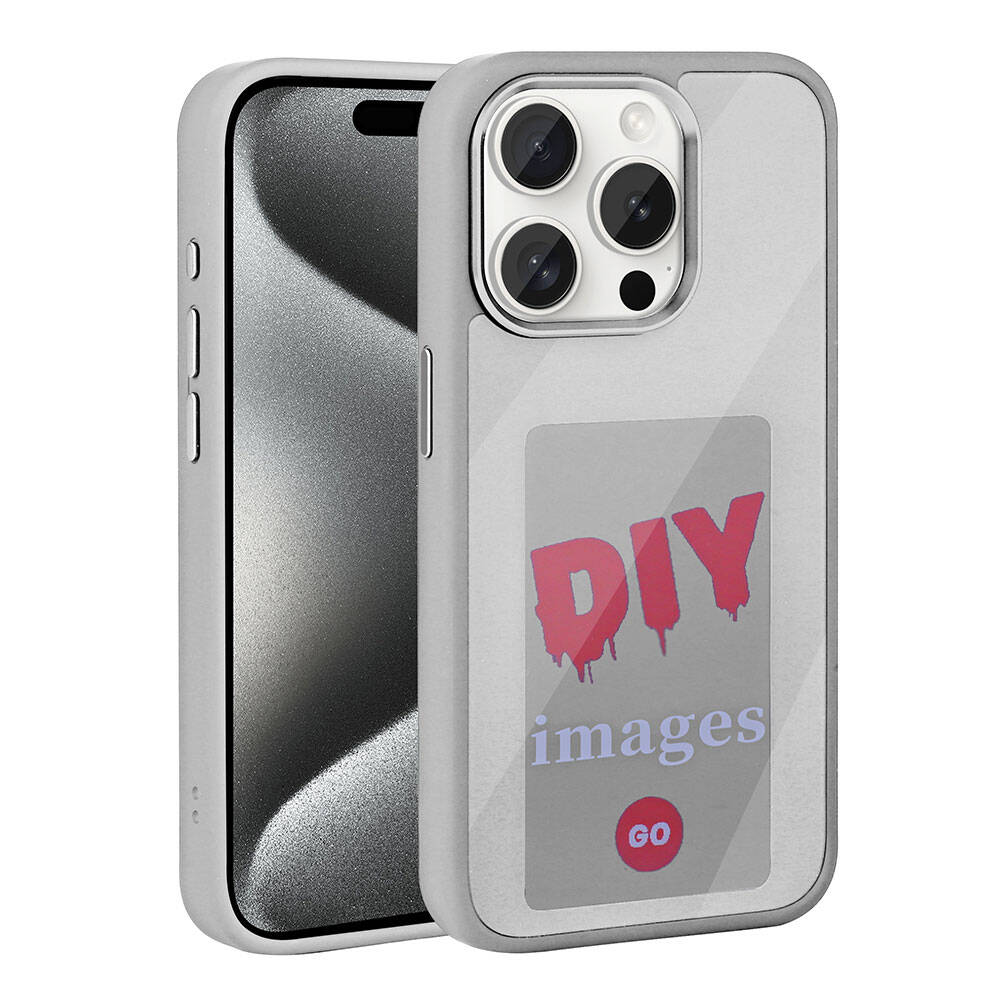 Apple iPhone 15 Pro Max Kılıf Ekranı Yansıtan Zore Akıllı NFC Kapak Siyah