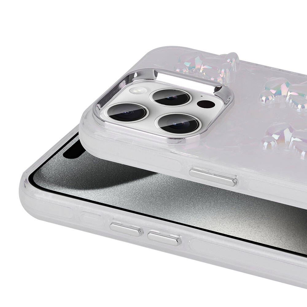 Apple iPhone 15 Pro Max Kılıf Kabartma Figürlü Parlak Zore Eralli Silikon Kapak Kelebek