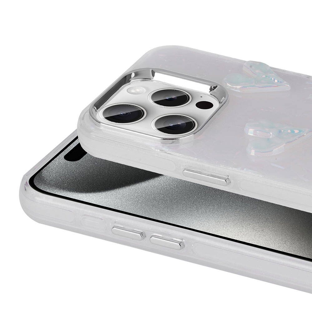 Apple iPhone 15 Pro Max Kılıf Kabartma Figürlü Parlak Zore Eralli Silikon Kapak Kalp